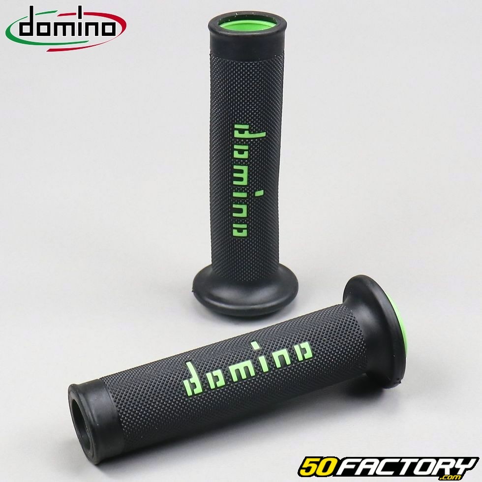 Poignées domino a010 noir et vert pièce moto scooter