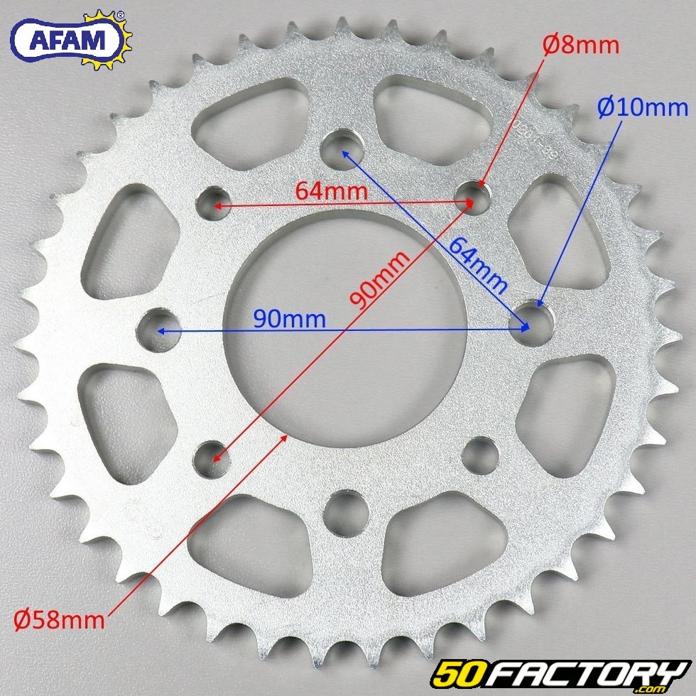 Couronne 39 dents acier 428 honda twin xl kymco 125 afam pièce