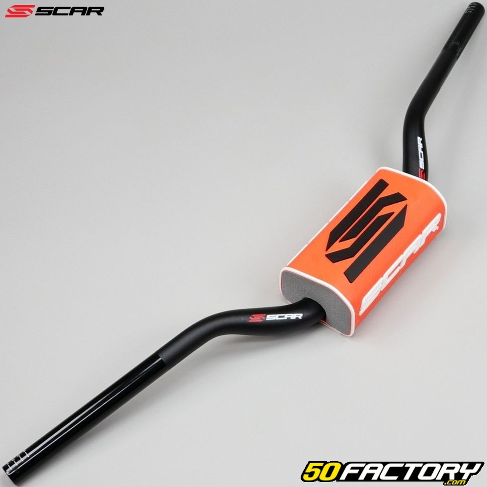 Guidon Ø28mm Scar O² RC noir avec mousse orange Pièce moto