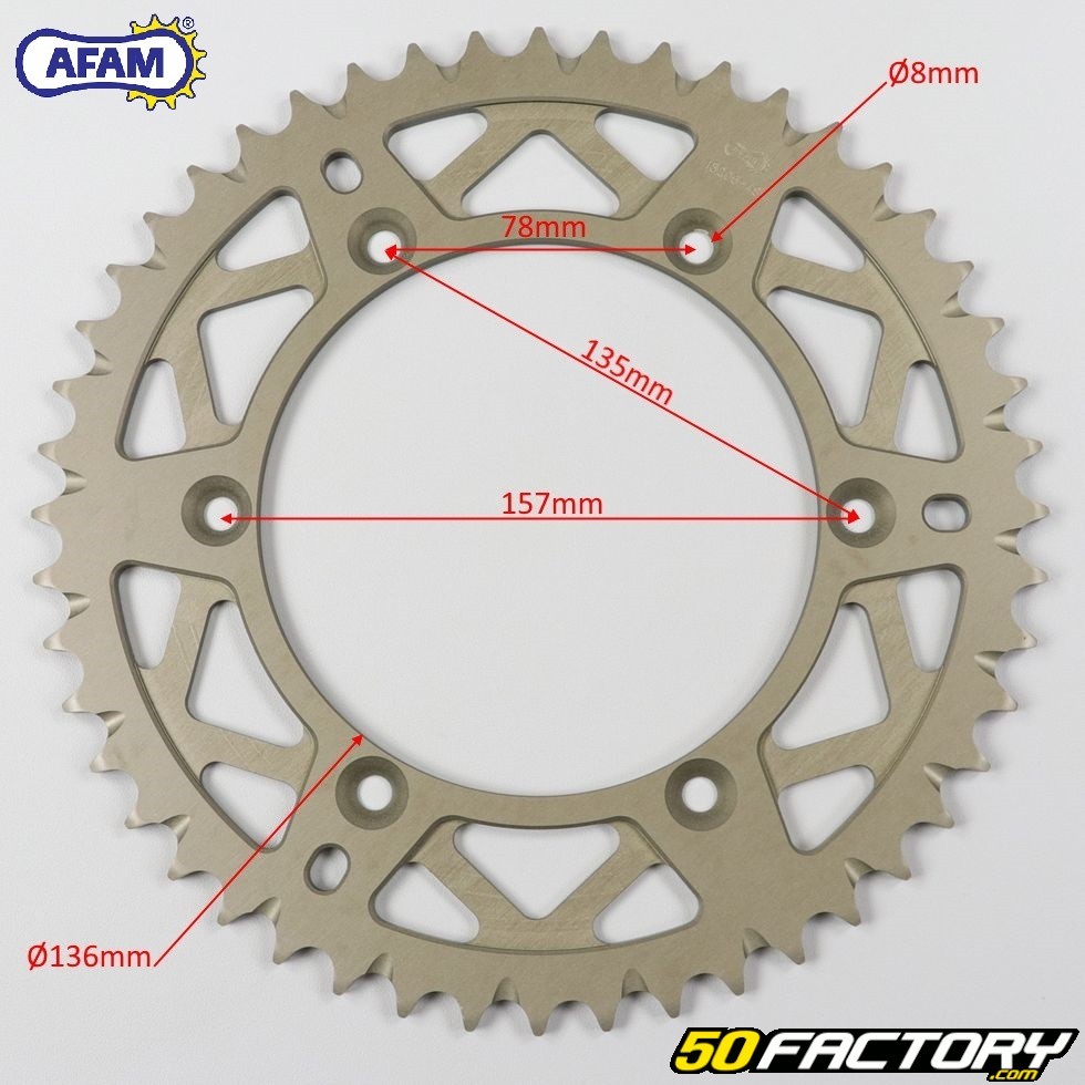 Couronne 48 dents alu 520 Gas Gas EC 200 Husqvarna Afam Pièce