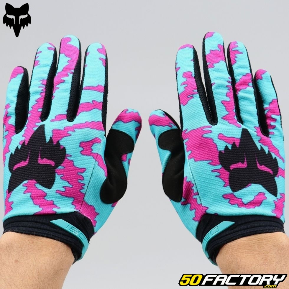 Gants Cross Fox Racing Nuklr Turquoises Quipement Pilote