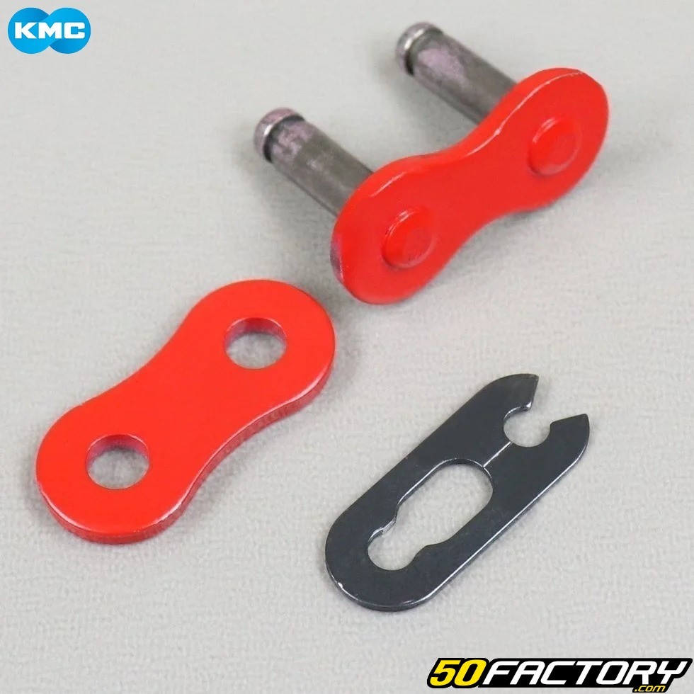 Chaîne 520 renforcée 130 maillons KMC rouge Pièce moto quad