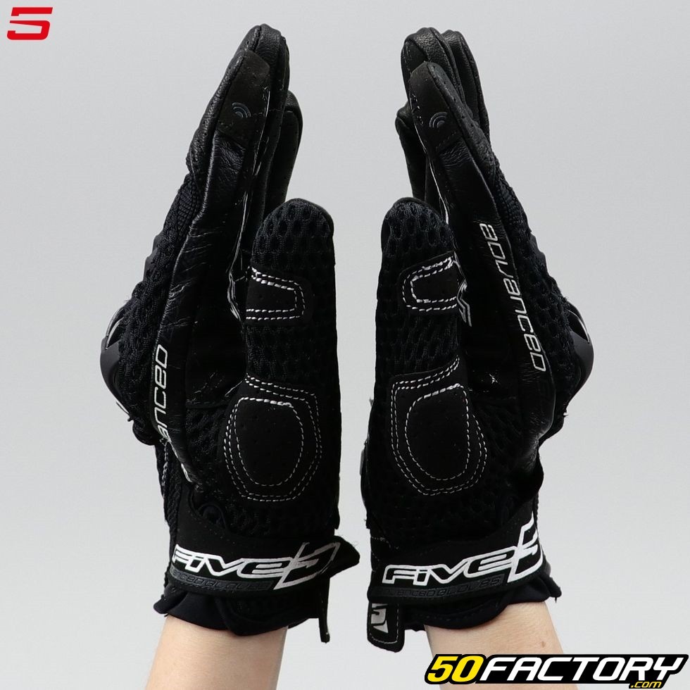 Gants femme Five Stunt Evo Airflow homologués CE noirs Équipement