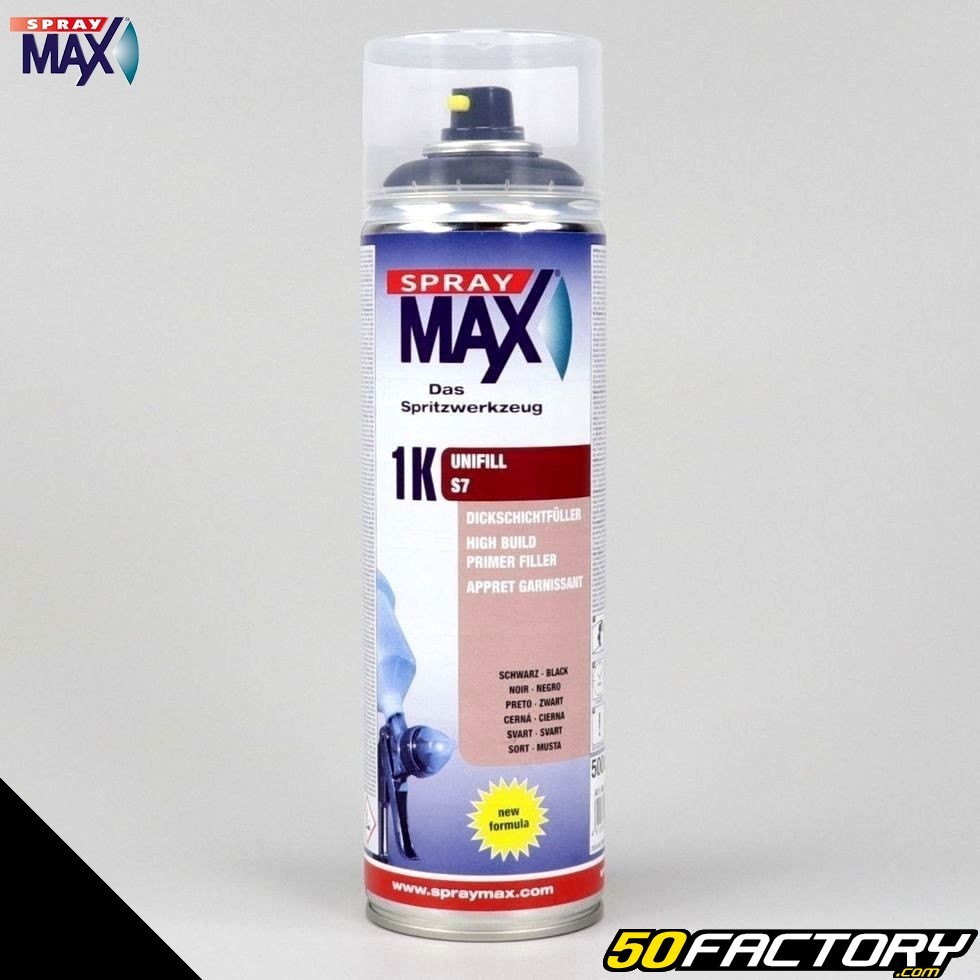 Apprêt unifill garnissant qualité professionnelle 1K Spray Max noir S7