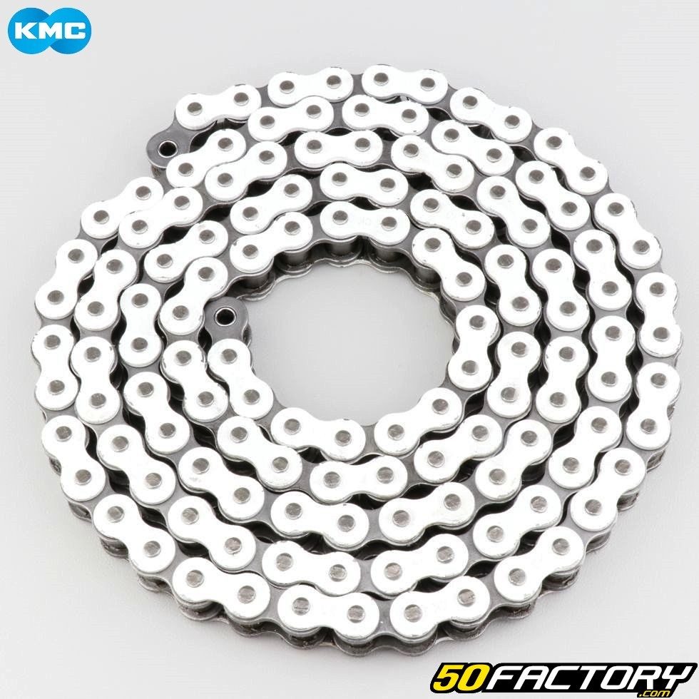 Chaîne 525 renforcée 130 maillons KMC blanche Pièce moto quad