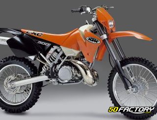 Kit Déco Stickers de protège mains Reflex Moto Cross KTM EXC-EXCF Orange