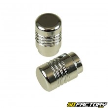 Chrome-plated round valve caps (pair)