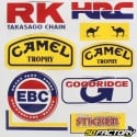 Piatto di adesivi Honda HRC, Camel ...