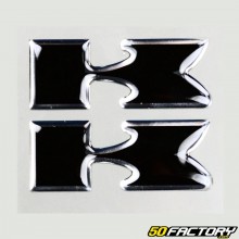 Kawasaki-Logo schwarze ReliefSticker (xXNUMX)