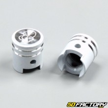 Valve caps alu piston white