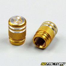 Golden yellow aluminum tuning valve caps (pair)