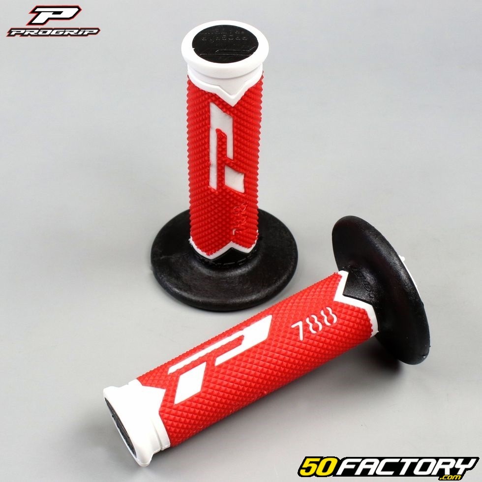 Poignées de revêtement progrip 788 rouge pour moto et scooter