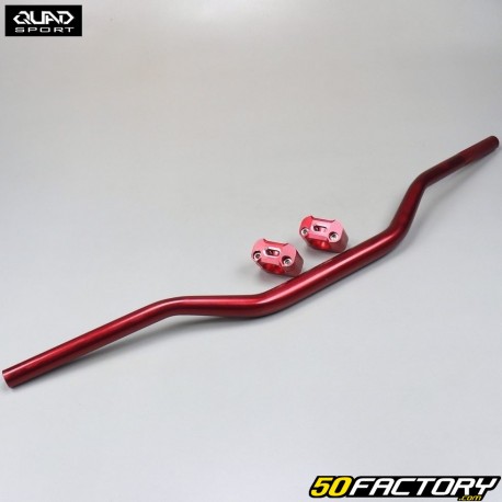 Guidon Fatbar alu Ø 28mm Quad Sport (avec pontets) rouge