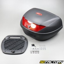 Top case 51L black motorcycle and universal scooter (red reflector)