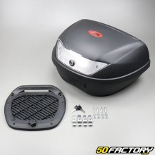 Top case 51L black motorcycle and universal scooter (white reflector)