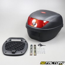Top case 28L black motorcycle and universal scooter (red reflector)