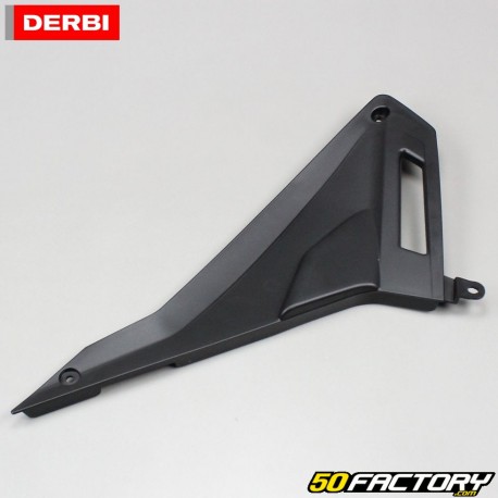 Carenado izquierda bajo silla  Derbi Senda,  Gilera SMT,  RCR,  Aprilia RX SX 50 (de 2018) negro