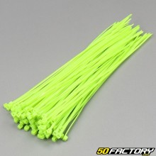 Collarines de plástico (rilsan) verde fluorescente XNUMX mm (XNUMX piezas)