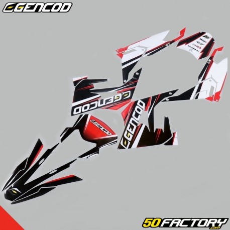 Kit decorativo Gencod Derbi Senda, Gilera SMT, RCR  (de XNUMX) rojo