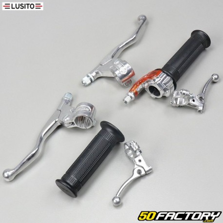 Chrome full metal handles (Targa) Peugeot  XNUMX, MBK XNUMX Lusito