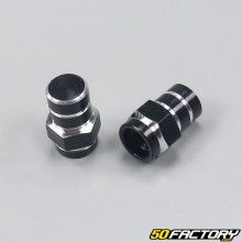 6 valve caps with black sides (pair)
