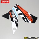 Vorne links original aufkleber Derbi Senda Xtreme (2011 bis 2017) rot und blau