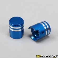 Light blue aluminum piston valve caps (pair)