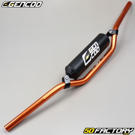 Guidon alu Ø 22mm Gencod orange avec barre noire et mousse