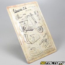 Placa esmaltada Vespa efecto antiguo 200x200 cm