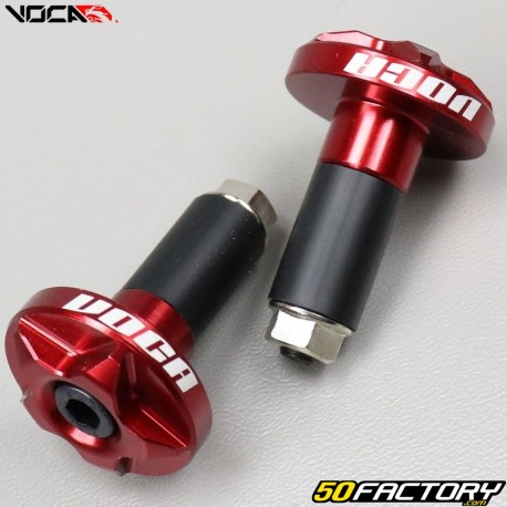 Embouts de guidon Racing rouges - Pièces moto, mobylette, scooter