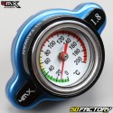 MOTO Thermometer KühlerdeckelCROSS  Honda, Yamaha , Kawasaki, Suzuki , KTM, Husqvarna... blau