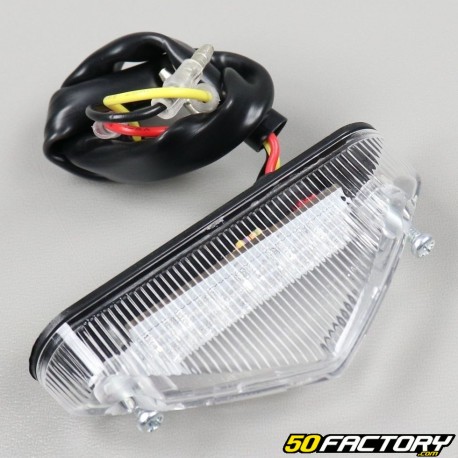 Feu arrière avec bavette et support de plaque TUN'R à leds transparent pour moto  50cc, 125