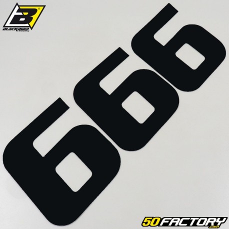 number stickers cross 6 black 20 cm Blackbird (3 game)