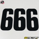 Numéros cross 6 noirs 16cm Kutvek (jeu de 3)