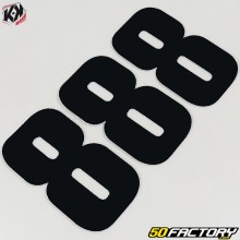 Stickers numéro cross 8 noirs 13 cm Kutvek (jeu de 3)