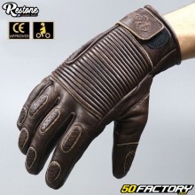 Handschuhe Restone EU-zugelassen, braun f. Motorrad