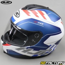 Capacete integral HJC CXNUMX Koro MCXNUMXSF  azul e branco