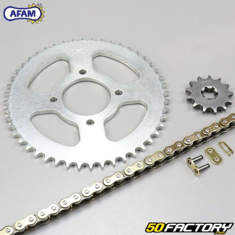 Kit chaîne renforcé 13x48x138 Hyosung Aquila GV 125 (2000 à 2008) Afam or