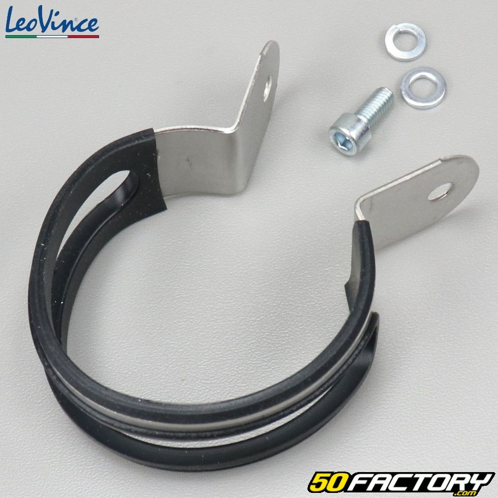 Collier de serrage, carbone, silencieux d'échappement ovale LeoVince X3  SLIP-ON aluminium pour KTM SMC 625