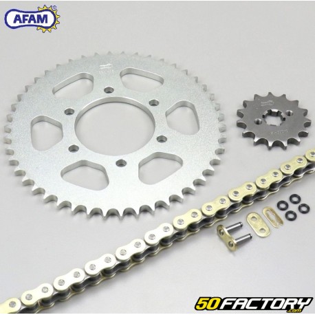 Kit chaîne renforcé à joints toriques 15x46x132 Kawasaki Eliminator 125 (1999 à 2007) Afam or