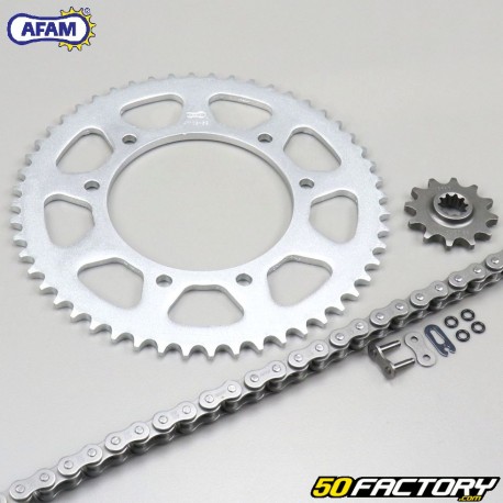 Kit catena O-ring rinforzata 12x52x130 Gas Gas Rookie  et  SM 50 (2001 a 2005)Afam grigio