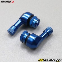 Válvulas de rueda acodadas Puig aluminio XNUMXmm azules
