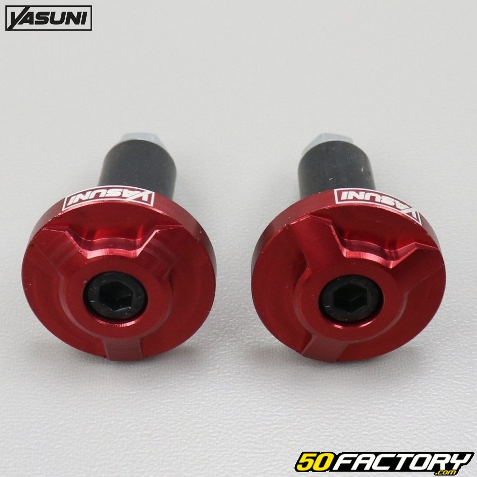 Embouts de guidon Racing rouges - Pièces moto, mobylette, scooter