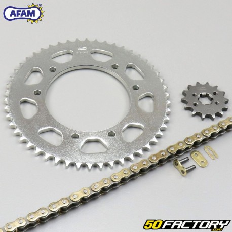 Kit chaîne renforcé 14x50x128 Yamaha XTR 125 (2005 à 2008) Afam or