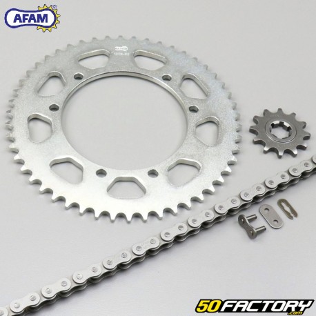 Kit catena 12x50x128 Suzuki RMX,  SMX  50  Afam grigio