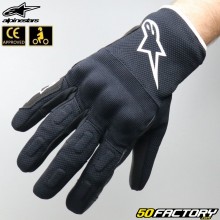 Guantes de calle Alpinestars S Max Drystar motocicleta en blanco y negro con aprobación CE