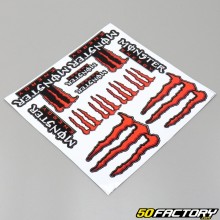 Stickers Monster 30x30 cm rouges (planche)