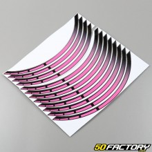 Pink preformed rim stripes stickers (12 pieces)