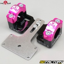 Reforços de guidão de XNUMXmm a XNUMXmm com suporte de velocímetro KRM Pro Ride  preto e rosa