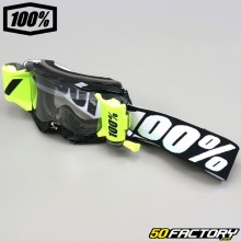 Masque Moto Cross Enduro Just1 Iris 2.0 Jaune Fluo Noir Logo Silver Mirror  Lens Vente en Ligne 